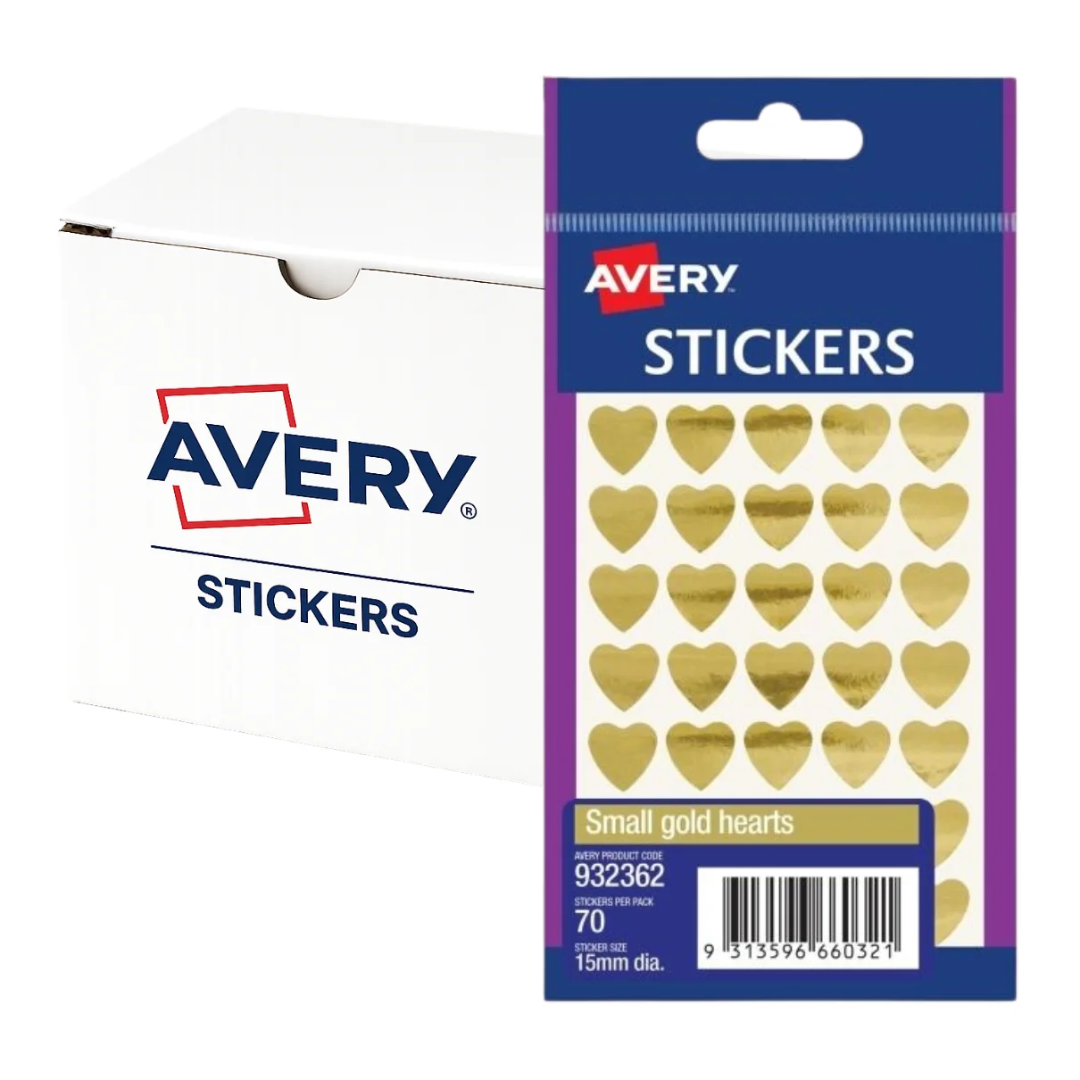 Avery Stickers gold hearts, bulk pack