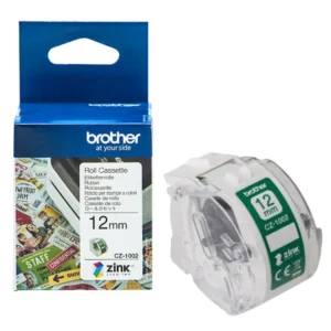 Brother CZ1002 12mm Colour Label Roll Cassette for VC-500W Label Printer