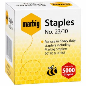 Marbig 23/10 heavy duty staples box 5000 for compatible office staplers