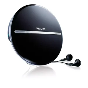 Philips EXP2545/00 portable MP3 CD player angled view with LCD display and headphone output