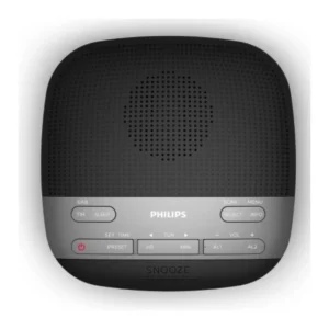 Philips TAR3505/79 clock radio top view showing control buttons and simple interface design