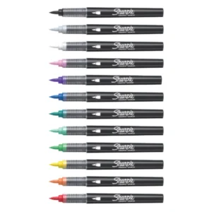 Sharpie creative markers, pack 12 assorted colours, brush tips, 2196907
