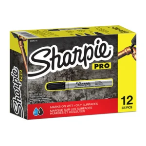 Sharpie Pro metal permanent marker black bullet tip box of 12 heavy duty industrial markers