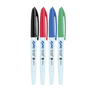 Expo Vis-a-Vis Wet Erase Markers Assorted Colours Fine Tip Pack 4
