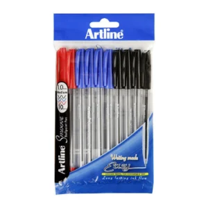 Artline Smoove Ballpoint Pens Assorted Colours Pack 10 Medium Point