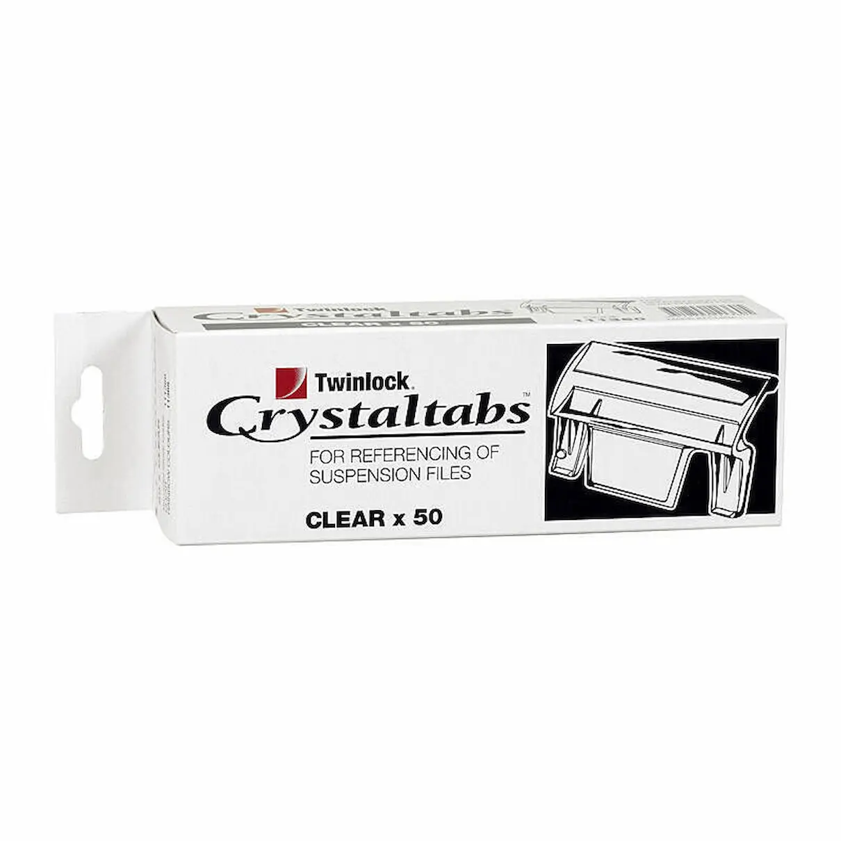 Crystalfile clear tabs twin lock box 50