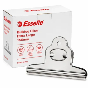 Esselte Extra Large Silver Bulldog Clips 150mm Box of 12