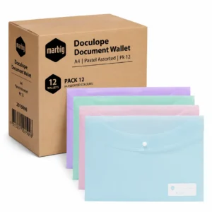 Marbig Doculope Document Wallet A4 Pastel Assorted Pk12