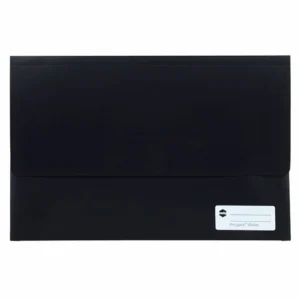 Marbig polypick document wallet foolscap size, black, single