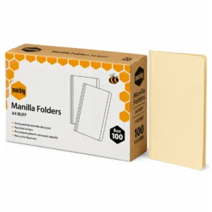 Marbig Manilla Folders Buff A4 size bulk pack 100