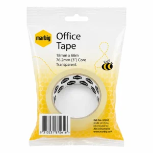 Marbig office tape 18mm x 66m gloss sticky tape