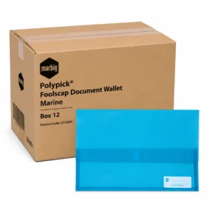 Marbig Polypick Foolscap Document Wallet Marine Box 12 translucent