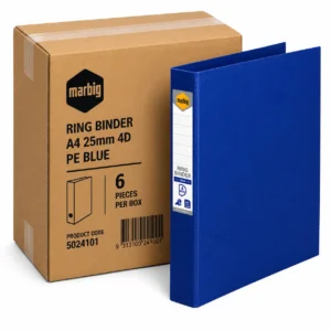 Marbig ring binder A4 25mm 4D blue, box 6