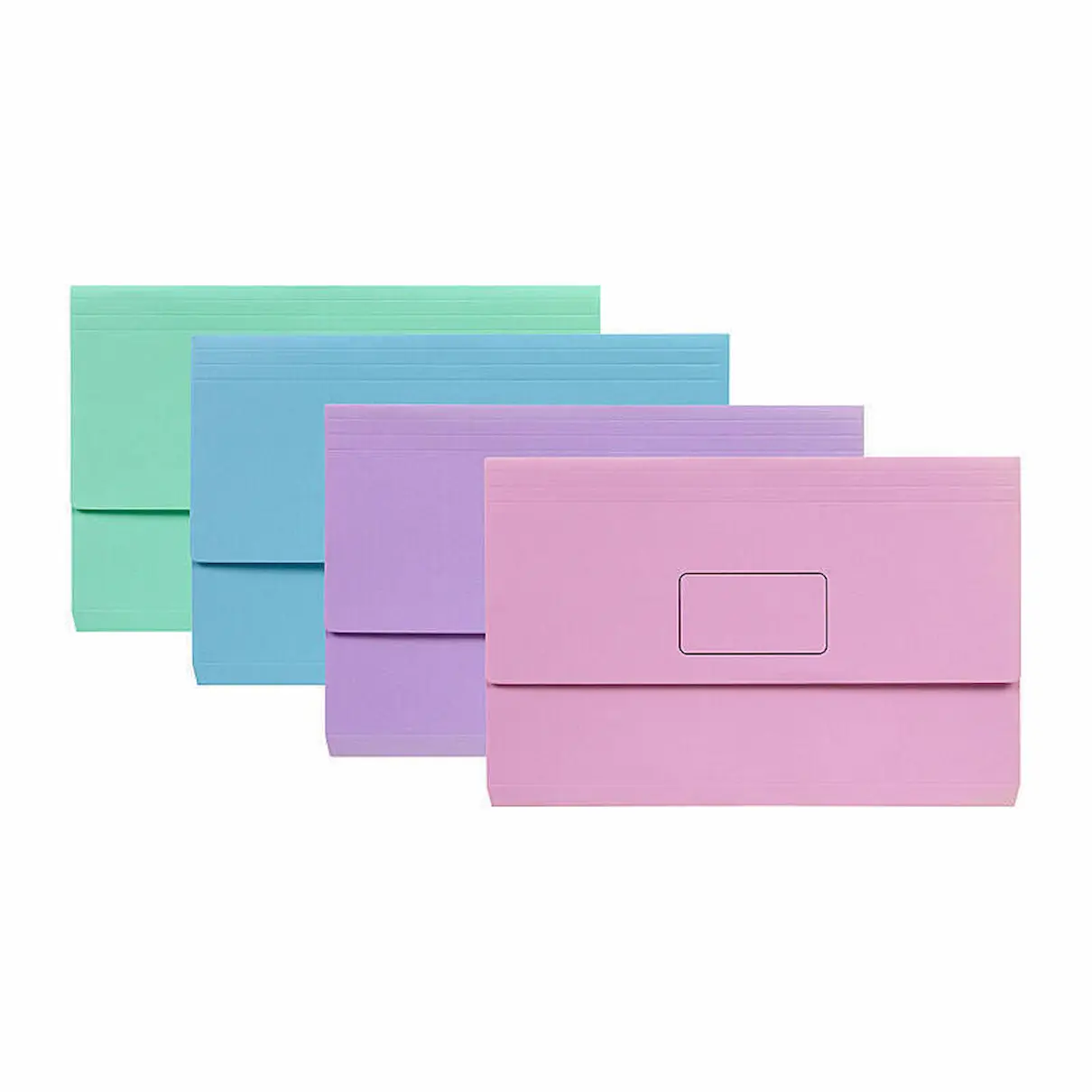 Marbig slimpick document wallet foolscap pastels pack 10