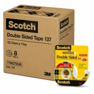Scotch 137 double sided tape 12.7mm x 11m dispenser box 8