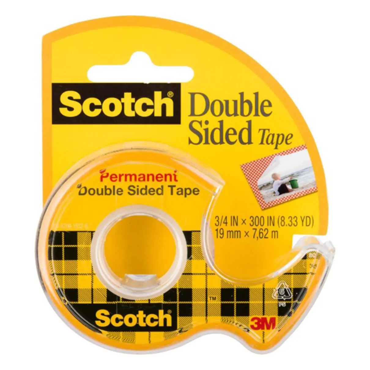 Scotch 237 Double Sided Tape Dispenser 19mm x 7.6m