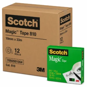 Scotch Magic Tape 810 19mm x 33m boxed bulk pack 12