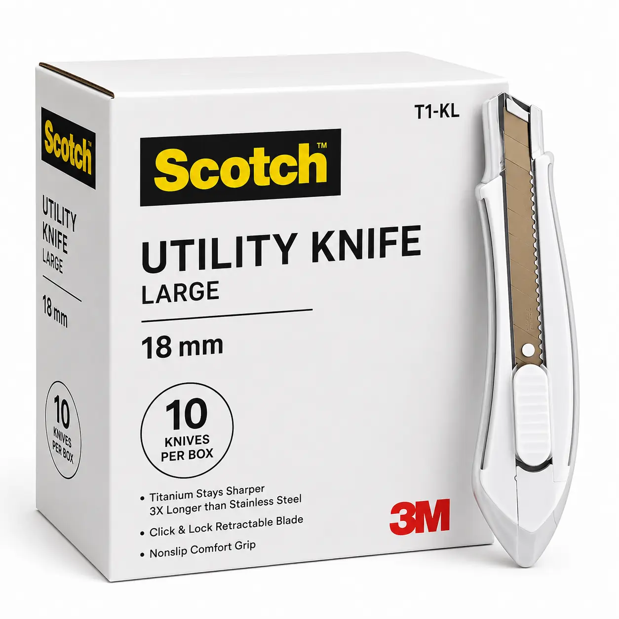 Scotch Utility Knife T1-KL 18mm retractable cutter box of 10