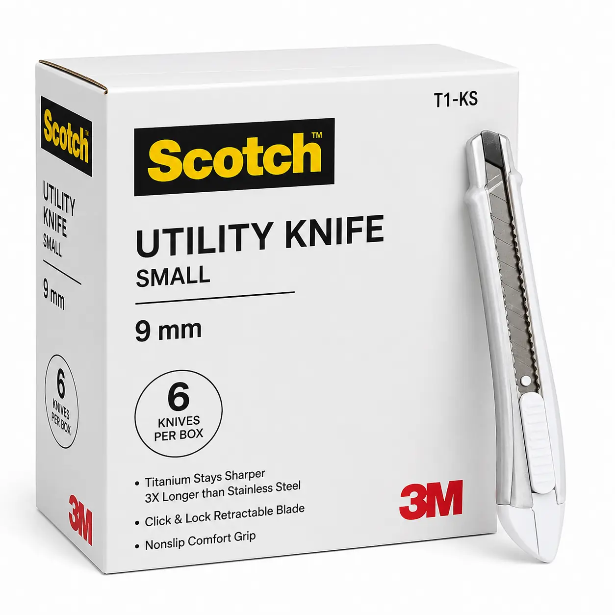Scotch Utility Knife T1-KS 9mm precision cutter box of 6