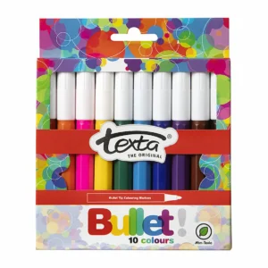 Texta bullet tip colouring markers wallet 10 0180130
