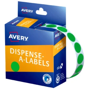 Avery 14mm Green Dispenser Dots Labels, 937375