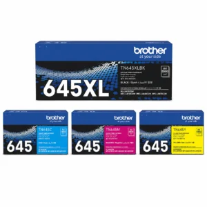 Brother TN645xl black, TN645 cyan, magenta, yellow toner cartridge bundle pack