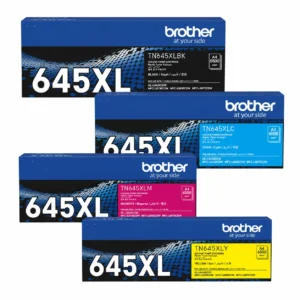 Brother TN645xl higher yield black, cyan, magenta, yellow toner cartridge bundle