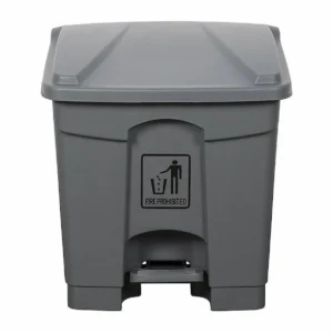 Cleanlink rubbish bin with pedal lid, 30 litre grey