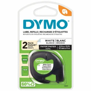 Dymo LetraTag White Paper Labels, 2 Pack