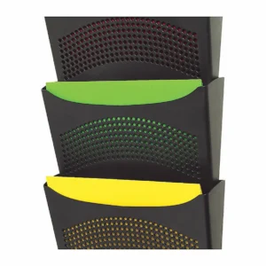 Marbig enviro wall pocket 3 compartment document file black