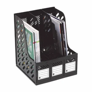 Marbig magazine rack 3 section black