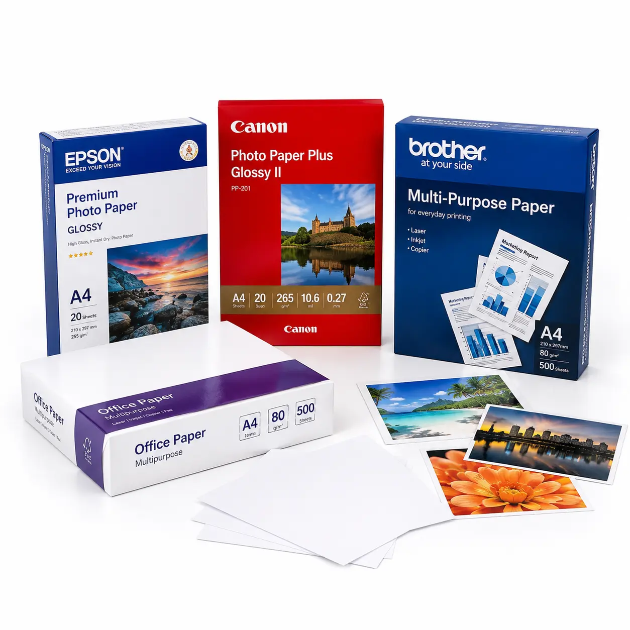 Printer paper, photo paper and specialty media