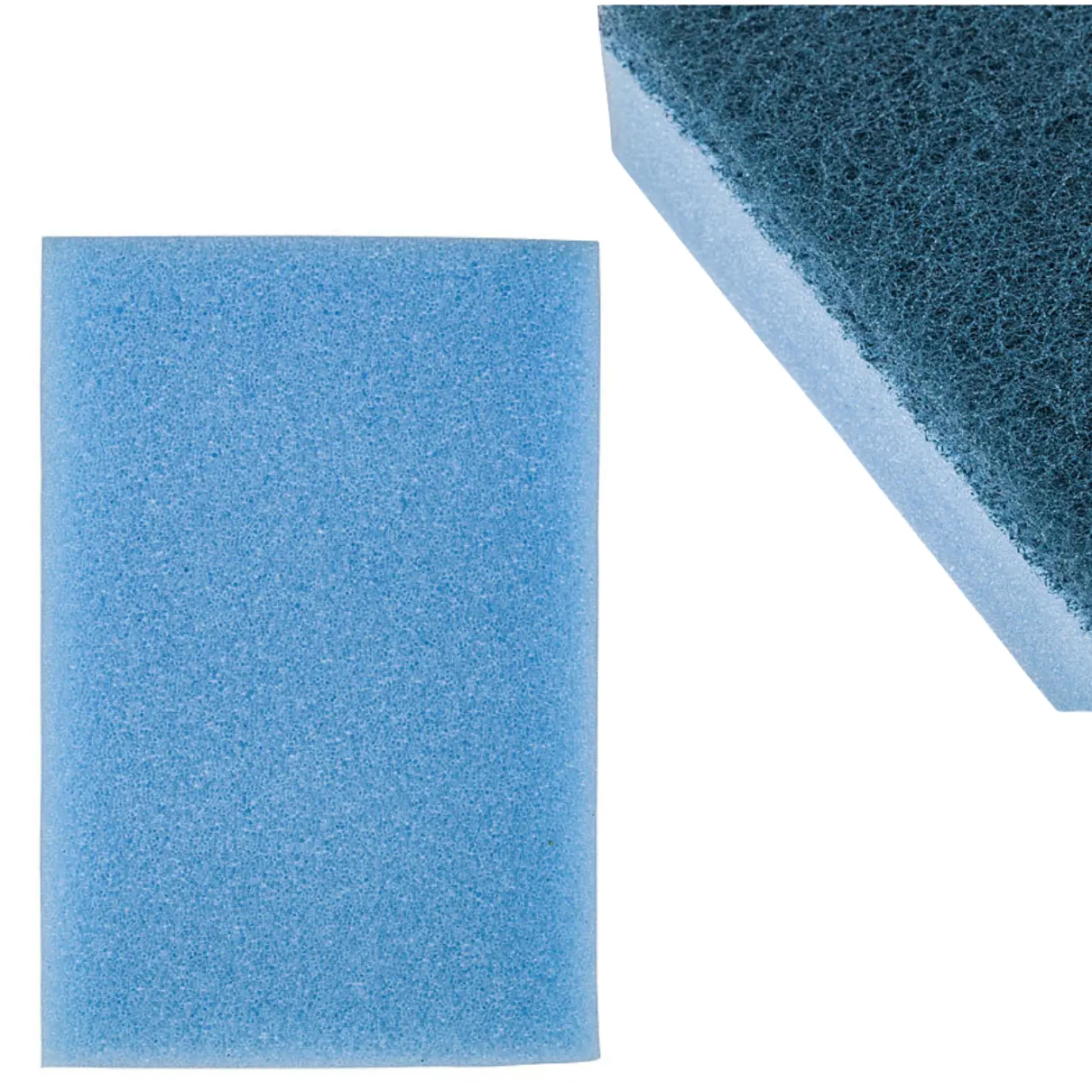 Scotch-brite non-scratch scrub sponge surfaces, front and back