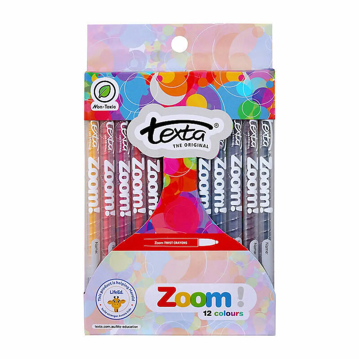 Texta zoom crayons assorted colours pack 12