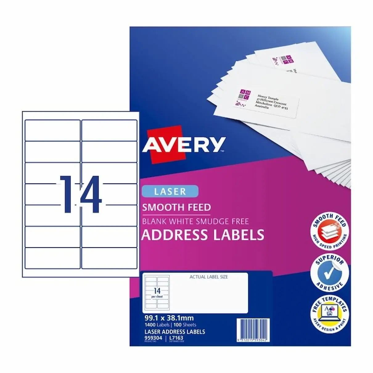 Avery 14up Address Labels, 959304