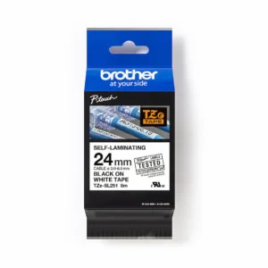 Brother TZe-SL251 24mm black on white, self laminating tape