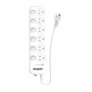 Energizer 6 outlet powerboard, surge protection, switched