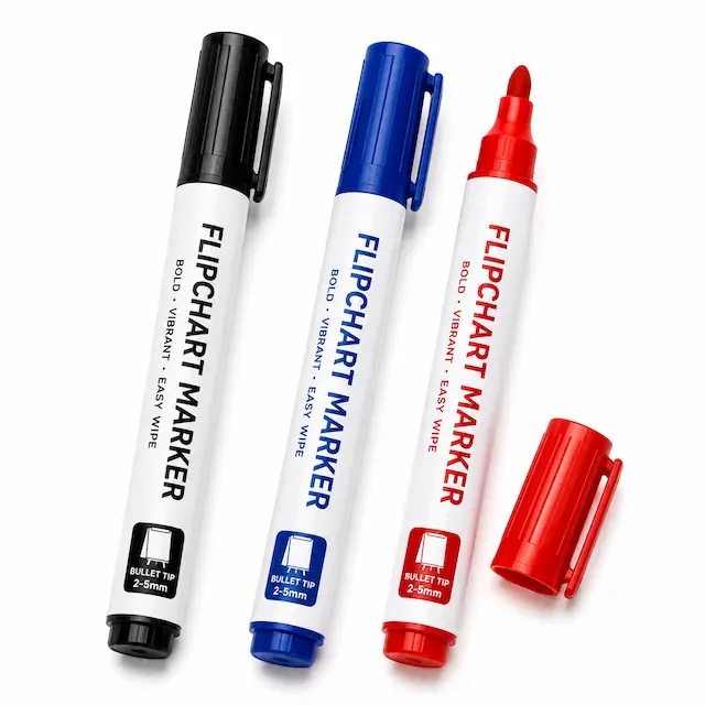 Flipchart markers for meetings and presentations