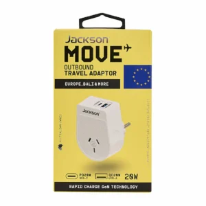 Jackson outbound Europe / Bali travel adaptor, boxed