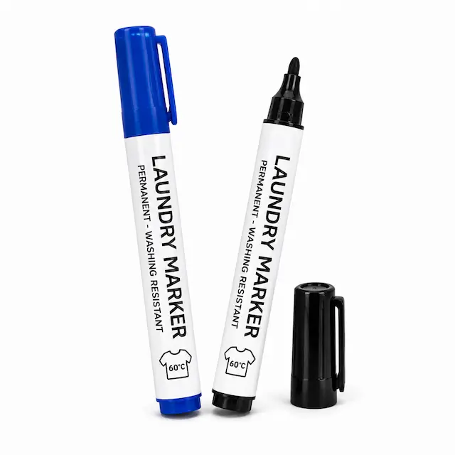 Laundry markers for clothing and washable fabrics