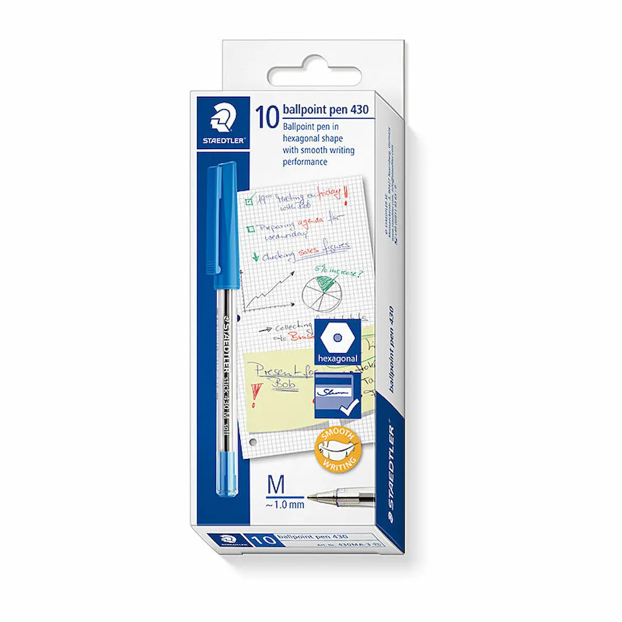 Staedtler 430 Blue Ballpoint Pens, Box 10