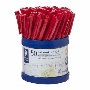 Staedtler 430 Red Ballpoint Pens, Cup 50