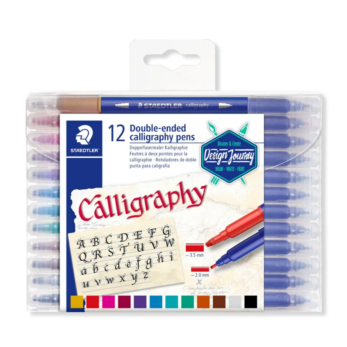 Staedtler Calligraphy Pens, double ended, pack 12