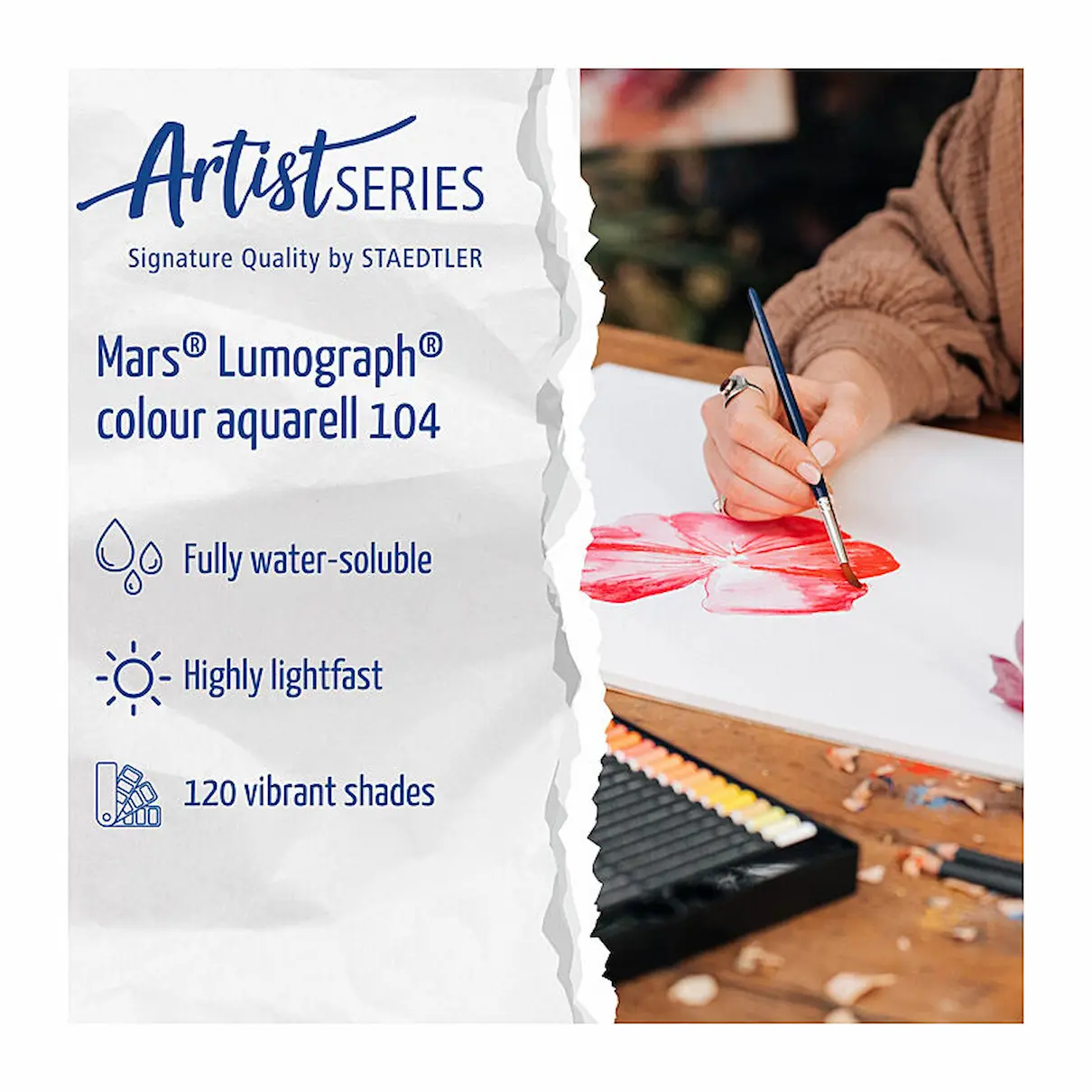 Staedtler Lumograph Aquarell Watercolour Pencils, Tin 120, painting