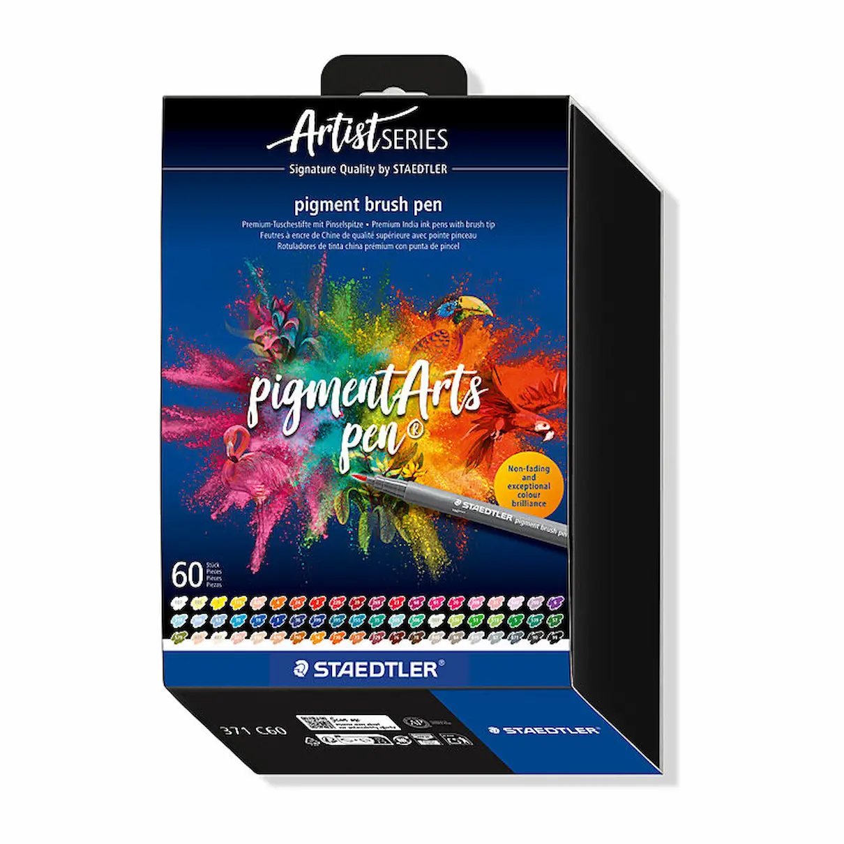 Staedtler 371 Pigment Brush Pens, Pack 60