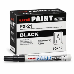 Uni PX21 Paint Markers, Fine Black, Box 12