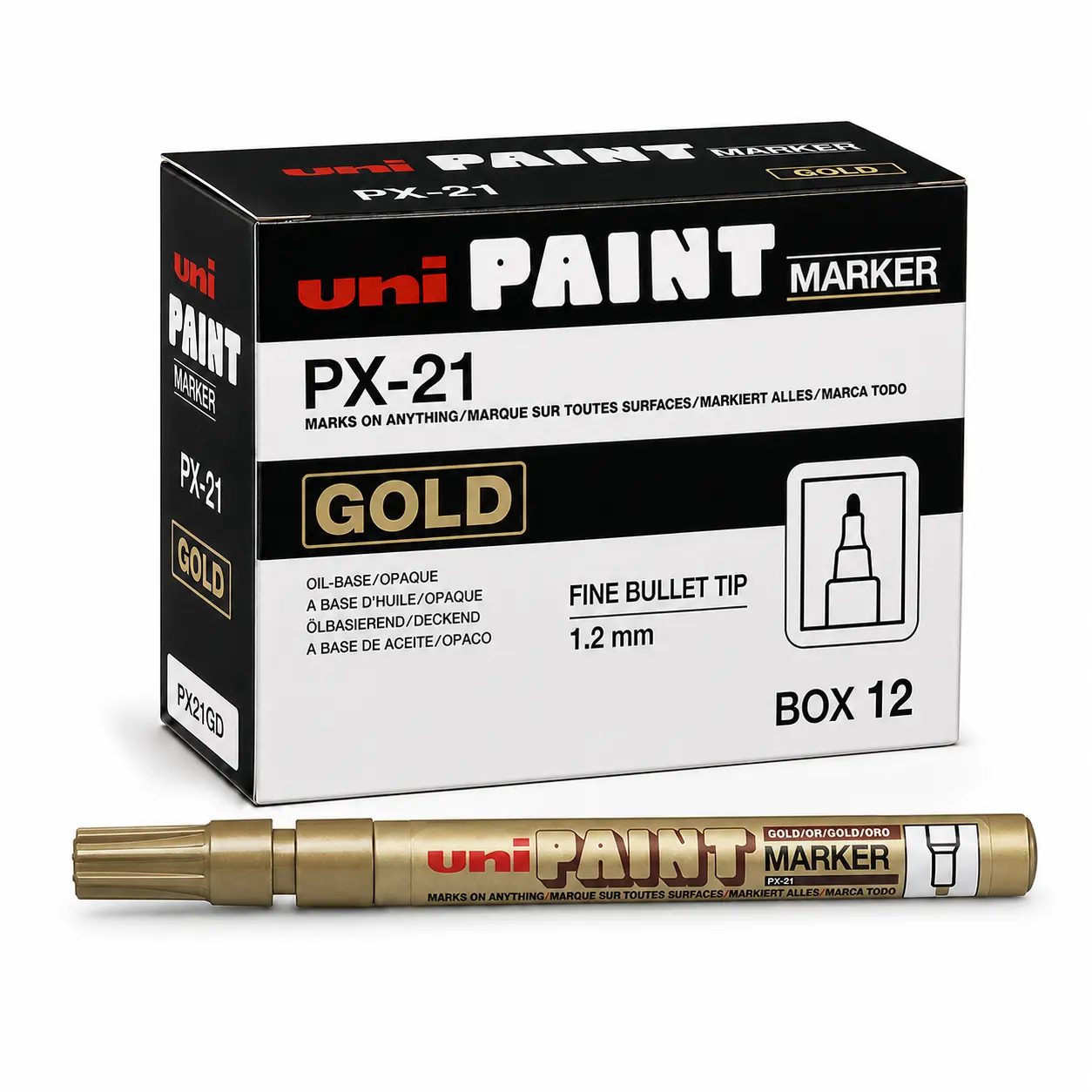 Uni PX21 gold fine paint marker, box 12