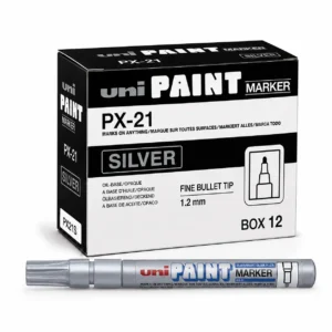 Uni PX21 fine silver paint markers, box 12