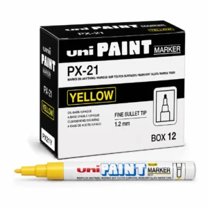 Uni PX21 yellow fine paint marker, box 12