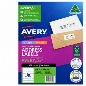 Avery Eco 16up Inkjet / Laser Labels pk 50